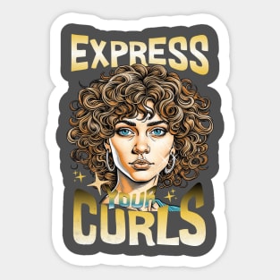 Expressing Your Curls for Curly People with Curly Hair Sticker